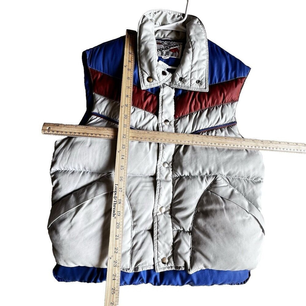 Campusport vest front unisex button sleeveless winter warm multicolor size L - Picture 5 of 9